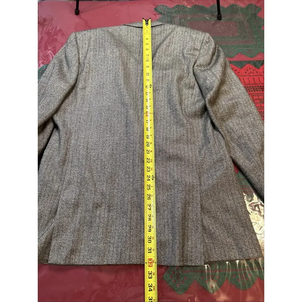 Ermenegildo Zegna Sport Coat 42R 52EU Wool Cashmere Herringbone Made In Italy - Picture 12 of 13